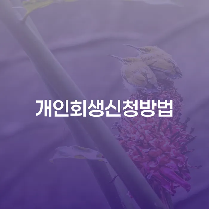 개인회생제도 개인회생으로 방법 체크리스트