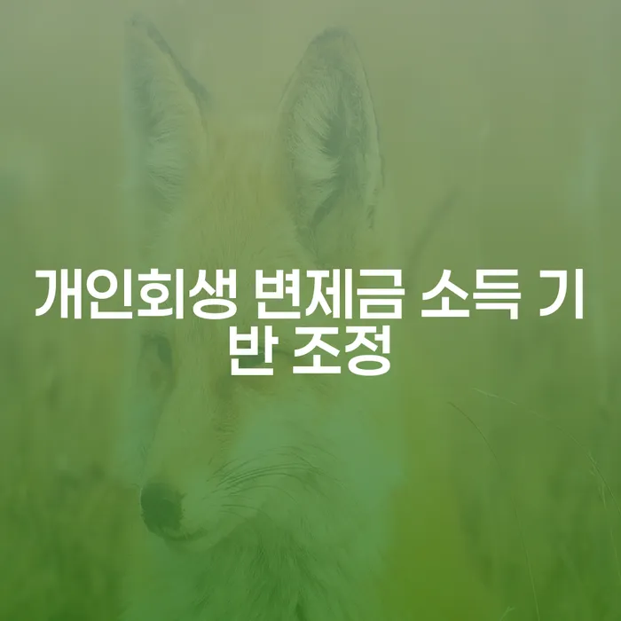 개인회생 변제금 소득 기반 조정이란 무엇인가요?