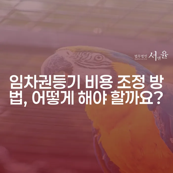 임차권등기 비용 조정 방법, 어떻게 해야 할까요?
